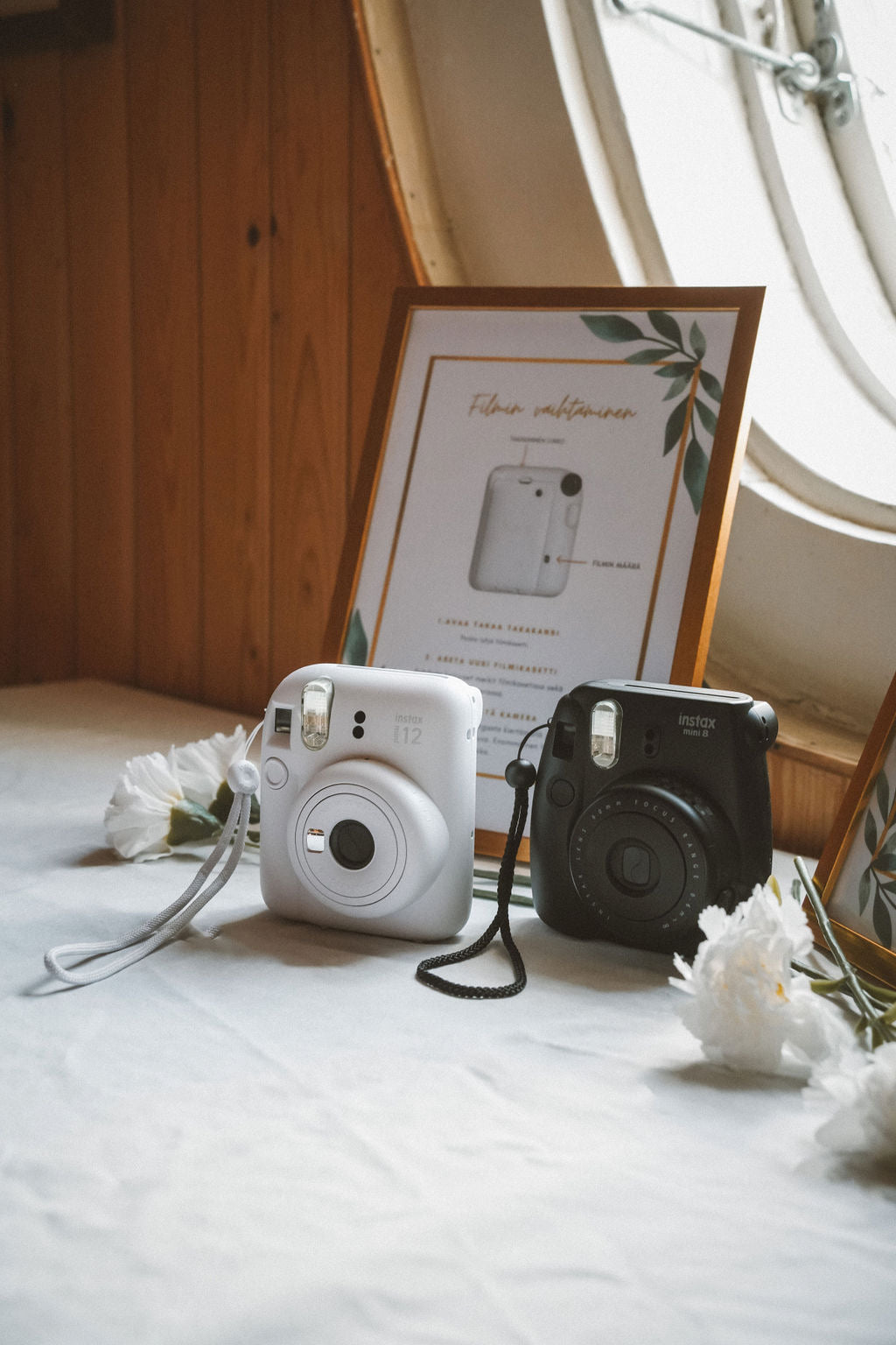 Polaroid-kamerasetti valkoinen